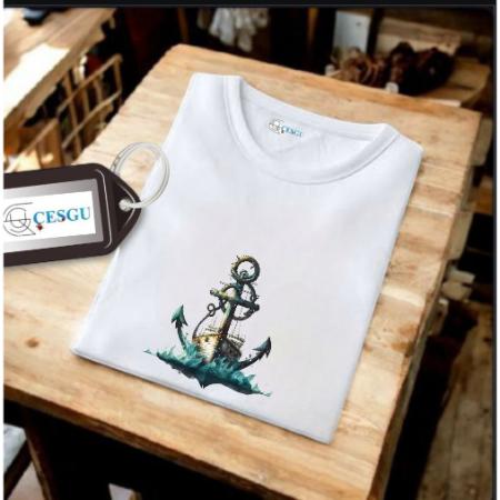Erkek Ön Baskili T-shirt Plus Model